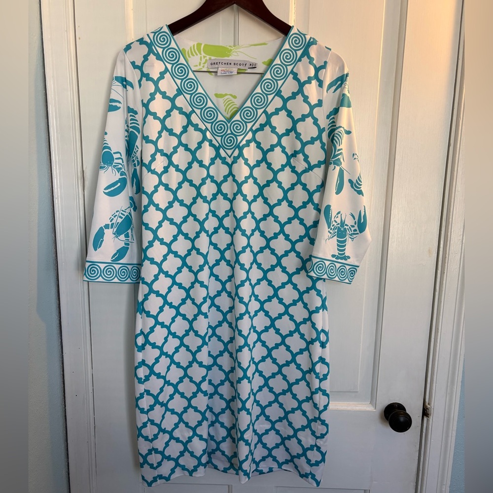 Gretchen Scott Lobster Soup Coastal Print V-Neck Dress - Picture 2 of 9